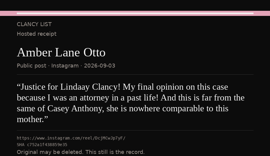 Hosted receipt of this public statement