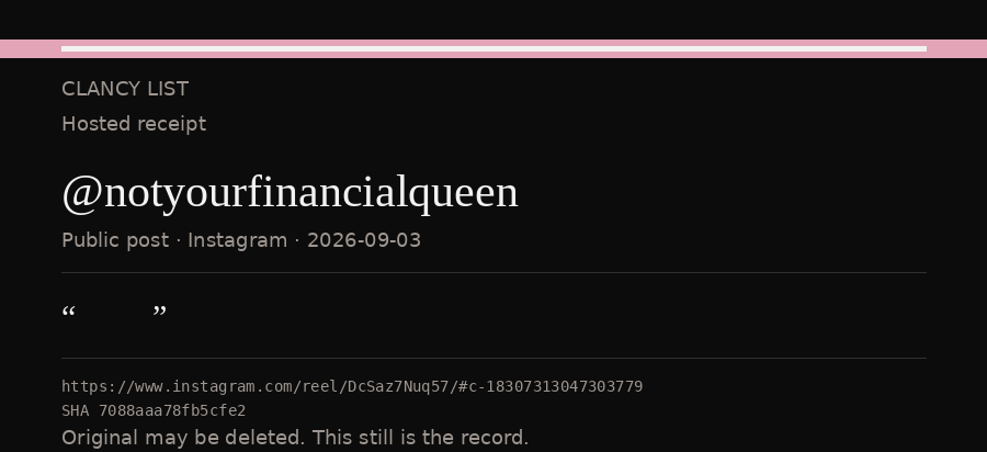 Hosted receipt of this public statement